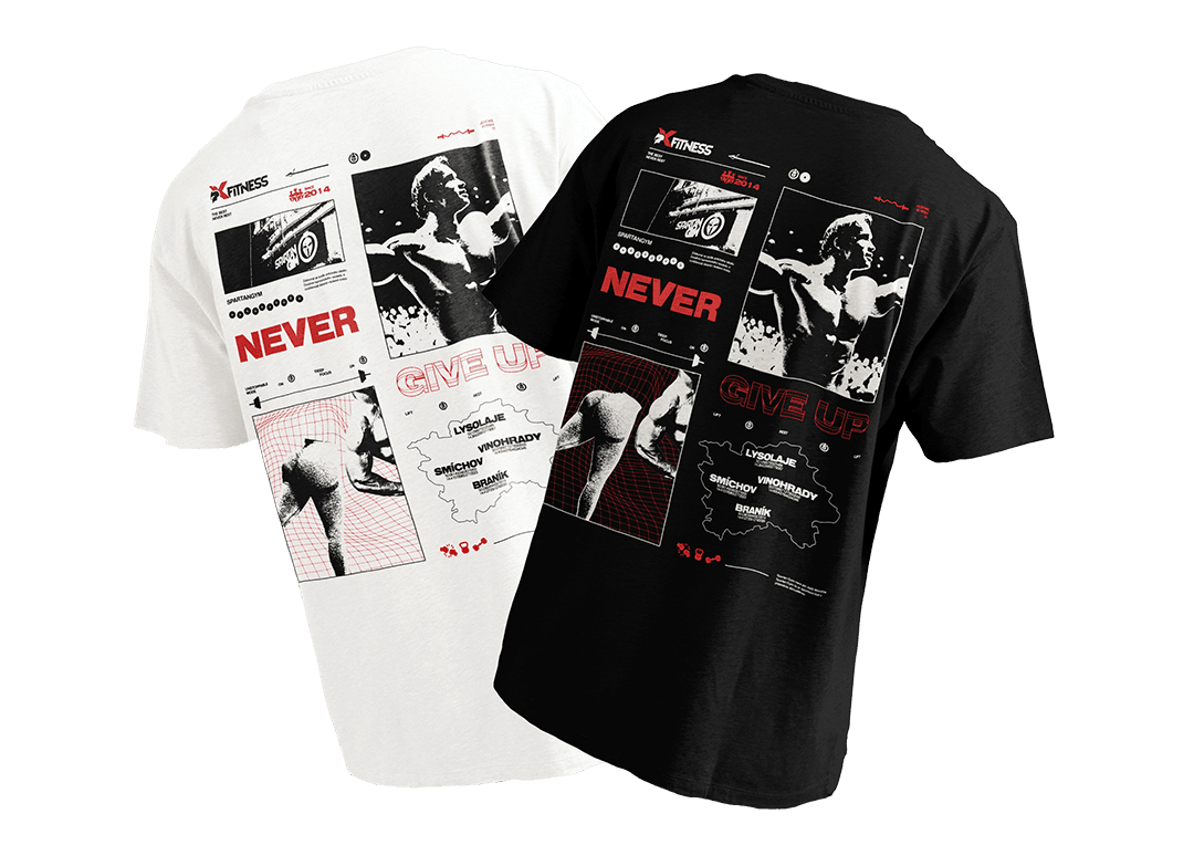 XFitness merch XFitness trička, bílé a černé